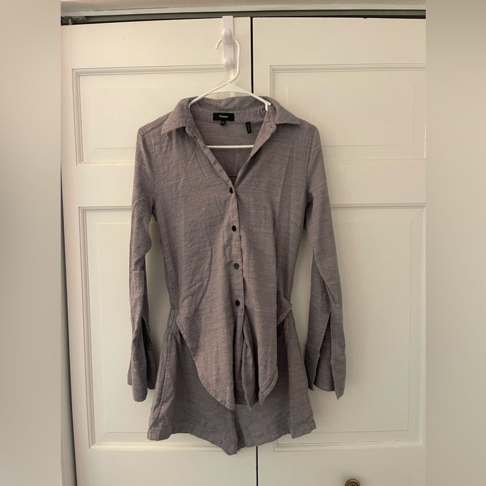 Theory long sleeve romper (linen material)